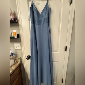 David's Bridal Blue Maxi Dress